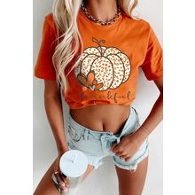 Orange Leopard Pumpkin Graphic Tee