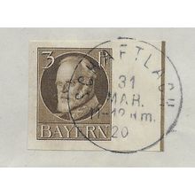 GER (BAVARIA) 1914 3pf KING LUDWIG III' (IMPERFED) FINE USED (EBID64-431)