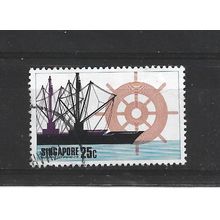 Singapore.SG250 25c Freighter and ship's wheel.Fine Used.Jun25