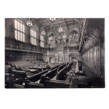 HOUSE OF LORDS, Palace of Westminster vintage unused postcard real photo =