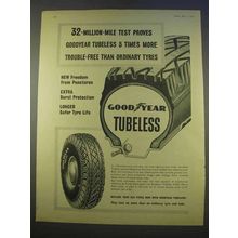 1955 Goodyear Tubeless Tire Ad - More Trouble-Free