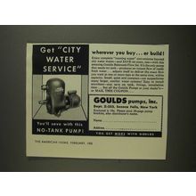 1955 Goulds Balanced-Flow Jet Pump Ad - City Water