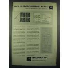 1966 Motorola CAM Content Addressable Memory Ad