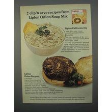 1966 Lipton Onion Soup Mix Ad - California Dip, Burgers