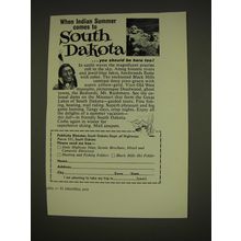 1963 South Dakota Tourism Ad - When Indian summer comes to South Dakota