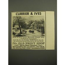 1952 The Old Print Shop Ad - Currier & Ives