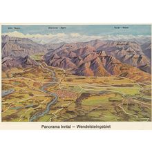Wendelsteingebiet German Mountains Panoramic Map Postcard