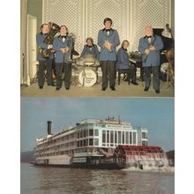 Eddie Bayard Dixieland Jazz Mississippi Queen Ship 2x Postcard s