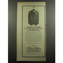 1953 Brooks Brothers Suits Ad - For spring and summer suits of blended rayon