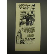 1955 St. Moritz On-The-Park Hotel Ad - In Geneva they'll tell you