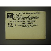1955 Stonehenge Inn Ad - Open All Year