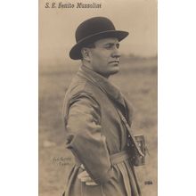Benito Mussolini In Roma Antique Italian Political Dictator RPC Postcard