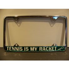 Vintage Tennis is My Racket License Plate Frame 1980 TCC