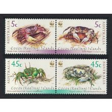 Cocos (Keeling) Is. WWF Crabs 4v 2000 MNH SG#389-392 MI#400-403 Sc#333-334 a-b