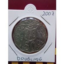 Australian 2007 50 Cent - Doubling on the 0 - Circulated