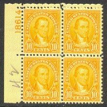 642 10c James Monroe Fine MNH Plt/4 UL 18614 Y0002