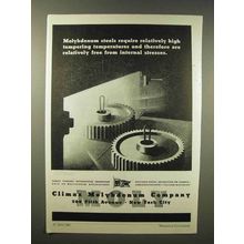 1945 Climax Molybdenum Ad - Free From Internal Stresses