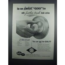 1954 Kwikset 600 Line Locksets Ad - Feather Touch