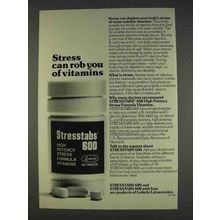 1977 Stresstabs 600 Vitamins Ad - Rob You Of Vitamins