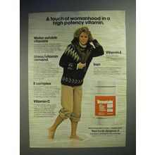 1977 Stresstabs Vitamin Ad - A Touch of Womanhood