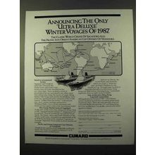 1986 Cunard Cruise Ad - Ultra Deluxe Winter Voyages