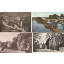 Sonning Lock Reading Village Aerial 4x Character Old Postcard s