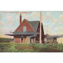 Louisburg S&L Railway Station Canada Vintage Postcard