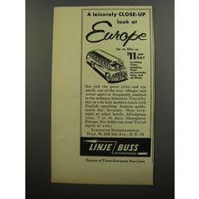 1956 LinjeBuss International Ad - A leisurely close-up look at Europe