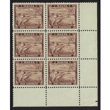 Malta Grand Harbour Valletta ¼d Corner Block of 6 1938 MNH SG#217