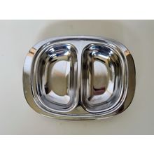 Cavalier England Vintage Divided Dish Stainless Steel | Oval 6x8 Serving Tray