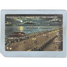 New York Coney Island Amusement Park Postcard Boardwalk & Rest Pavilion By~341