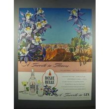 1946 Dixie Belle Gin Ad - Favorite Flowers - Columbine