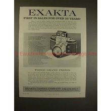 1959 Exakta Camera Ad - First in Sales Over 25 Years!!