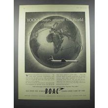 1959 BOAC Airways Ad - 1000 Routes Around the World
