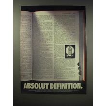 1990 Absolut Vodka Ad - Absolut Definition