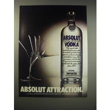 1990 Absolut Vodka Ad - Absolut Attraction
