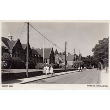 Schoolgirls On Waterloo Avenue Leiston by Suffolk Cyclists Real Photo Postcard