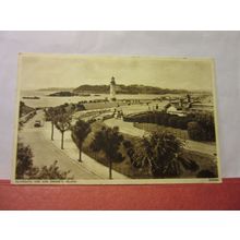 THE HOE AND DRAKE'S ISLAND, PLYMOUTH, DEVON used vintage postcard 1954 pm =