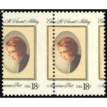 1926 Misperforated ERROR pair - 18¢ Edna St. Vincent Millay Mint NH Stuart Katz
