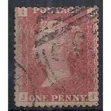 1858 SG43 1d Red Plate 144 Good/Fine Used Check Letters "JI".