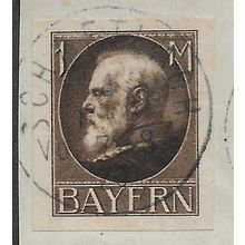 GER (BAVARIA) 1914 1m KING LUDWIG III' (IMPERFED) FINE USED (EBID64-442)