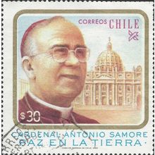 CHILE, Cardinal Antonio Samore, blue 1983, 30peso