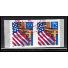 Used 2915Av 32c U.S. Flag Over Porch Very Fine CNP Left 87898 11x10 PA1785