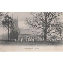 Somerleyton Church Suffolk Old WW1 1917 & Village War Postmark Postcard