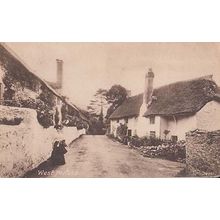 West Porlock Somerset Vintage WW1 Postcard + Somerset Wartime Postmark