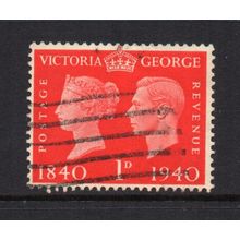 George VI - 1940 - 1d Scarlet (Stamp Centenary) (sg480) Used #4