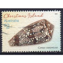 Christmas Island 2016 Shells - Conus canonicus $2 Used