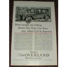 1925 Overland Six Car Ad, More People are Talking!!