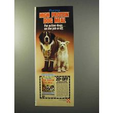 1977 Purina High Protein Dog Meal Ad - Active Dogs