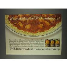 1982 B in B Mushrooms Ad - Which Side Has